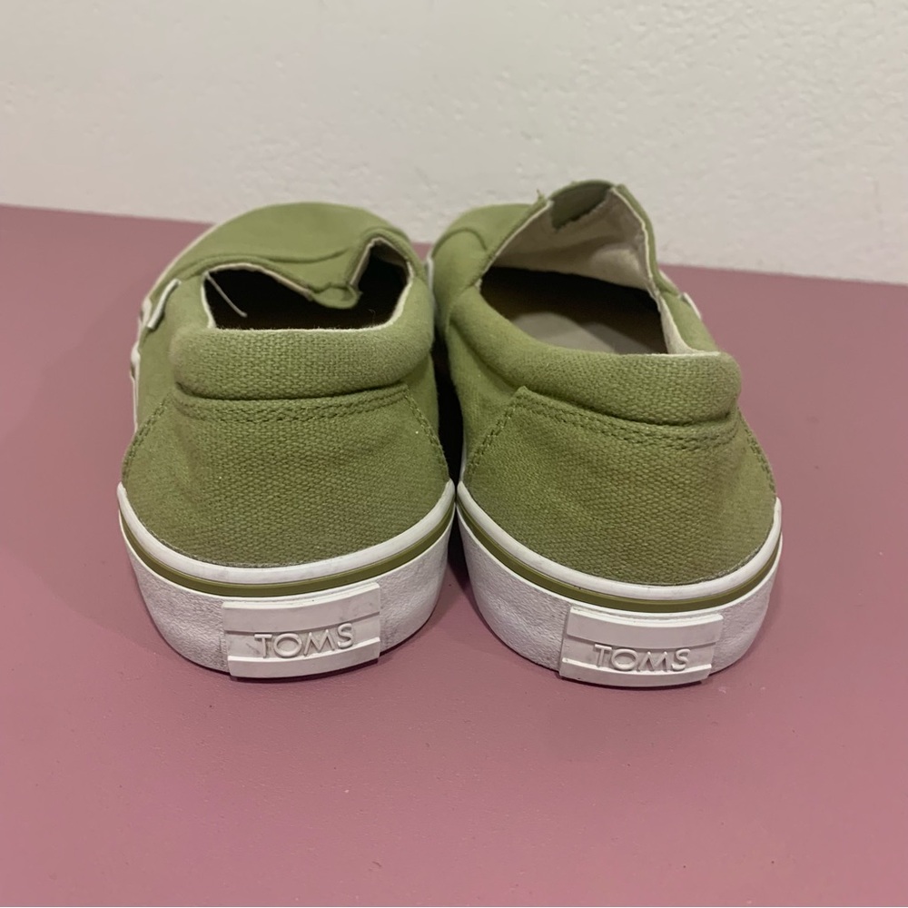 TOMS Alpargata Fenix Slip On Cedar Green Washed Canvas Shoes Size 8 casual - Picture 9 of 10